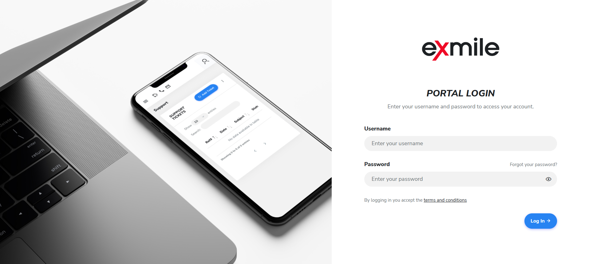 eXmile Technologies Customer Portal Development