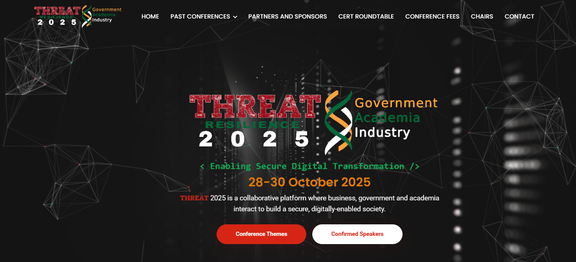Threat 2025 Website Design, Centre of Excellence Design and Conference registrations and Payment Gateway development