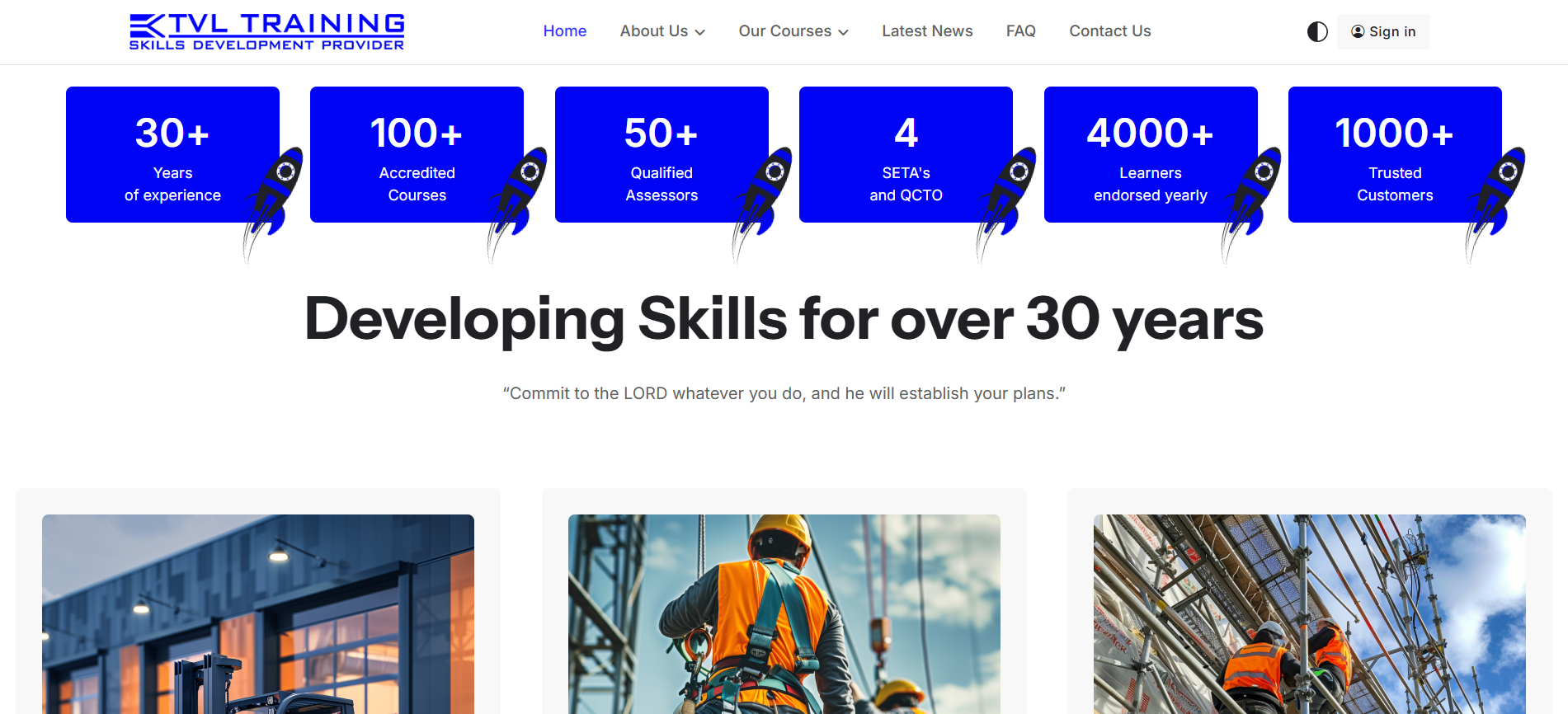 TVL Training - Website design, Classroom bookings system development